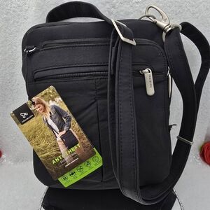 Travelon Anti-Theft Security Shoulder Crossbody Bag Slim Classic Black Travel